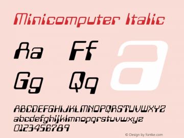 Minicomputer-Italic Version 1.00图片样张