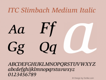 ITC Slimbach Medium Italic 001.000图片样张