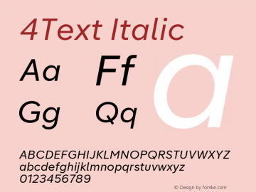 4Text Italic Version 1.000图片样张