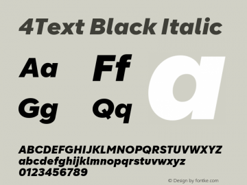 4Text Black Italic Version 1.000图片样张