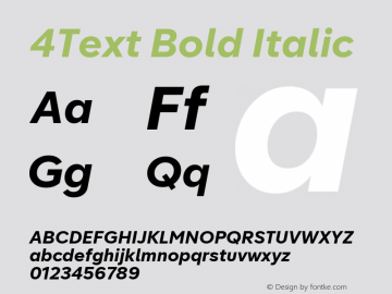 4Text Bold Italic Version 1.000图片样张