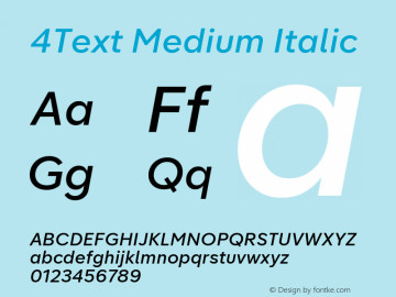 4Text Medium Italic Version 1.000图片样张