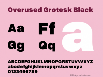 Overused Grotesk Black Version 0.002图片样张