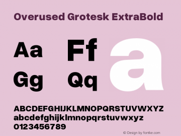 Overused Grotesk ExtraBold Version 0.002图片样张