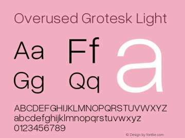 Overused Grotesk Light Version 0.002图片样张