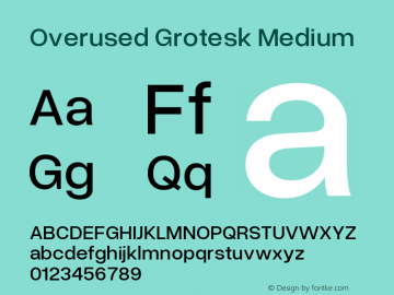 Overused Grotesk Medium Version 0.002图片样张