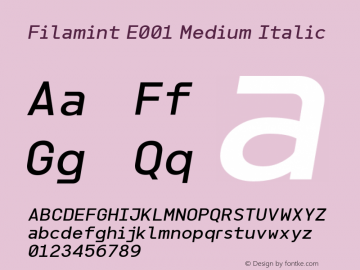 FilamintE001-MediumItalic Version 1.000图片样张