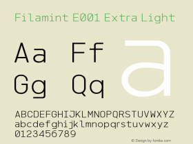 FilamintE001-ExtraLight Version 1.000图片样张