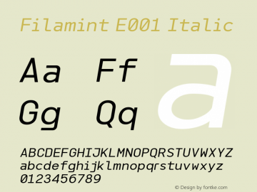 FilamintE001-Italic Version 1.000图片样张