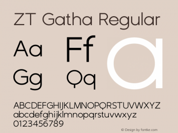 ZTGatha-Regular Version 2.002图片样张
