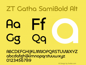 ZTGatha-SemiBoldAlt Version 2.002图片样张