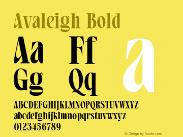 Avaleigh Bold Version 1.003;Fontself Maker 3.5.7图片样张