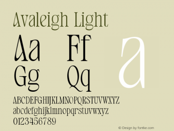 Avaleigh Light Version 1.003;Fontself Maker 3.5.7图片样张