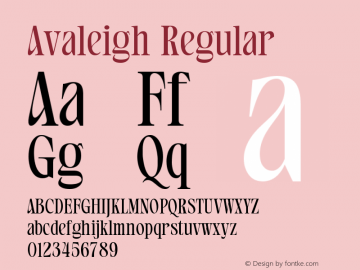 Avaleigh Version 1.004;Fontself Maker 3.5.7图片样张
