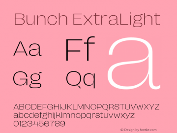 Bunch ExtraLight Version 1.020;Glyphs 3.1.2 (3151)图片样张
