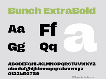 Bunch ExtraBold Version 1.020;Glyphs 3.1.2 (3151)图片样张