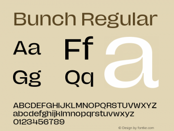 Bunch Regular Version 1.020;Glyphs 3.1.2 (3151)图片样张