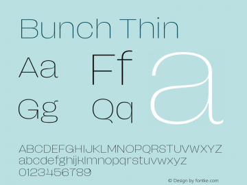 Bunch Thin Version 1.020;Glyphs 3.1.2 (3151)图片样张