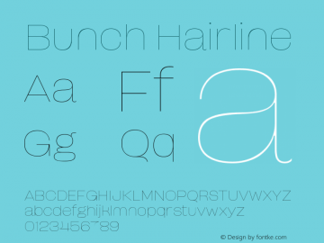 Bunch Hairline Version 1.020;Glyphs 3.1.2 (3151)图片样张