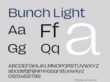 Bunch Light Version 1.020;Glyphs 3.1.2 (3151)图片样张