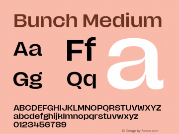 Bunch Medium Version 1.020;Glyphs 3.1.2 (3151)图片样张