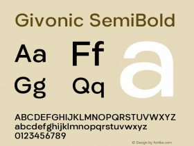 Givonic-SemiBold Version 1.000图片样张