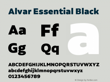 Alvar Essential Black Version 1.000;PS 001.000;hotconv 1.0.88;makeotf.lib2.5.64775图片样张