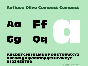 Antique Olive Compact Compact 001.001 Font Sample
