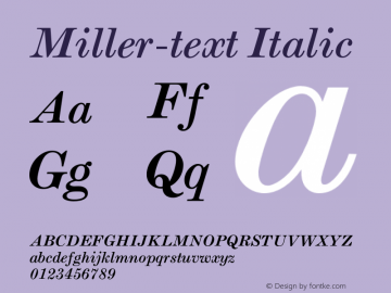 Miller-text Italic 001.000 Font Sample