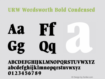 URWWordsworth-BoldCondensed Version 1.00图片样张