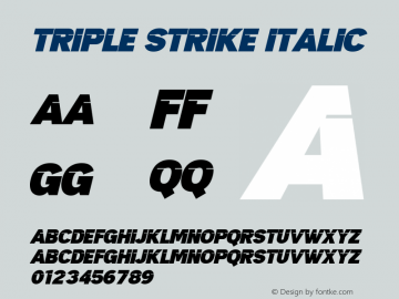 TripleStrike-Italic Version 1.001;Fontself Maker 3.5.4图片样张