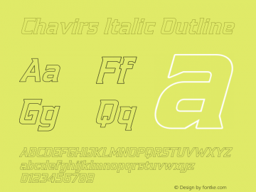 Chavirs-ItalicOutline Version 1.001;Fontself Maker 3.5.4图片样张