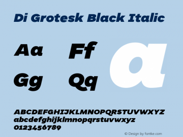 DiGrotesk-BlackItalic Version 1.001;PS 001.001;hotconv 1.0.88;makeotf.lib2.5.64775图片样张