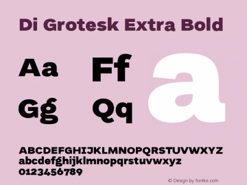 DiGrotesk-ExtraBold Version 1.001;PS 001.001;hotconv 1.0.88;makeotf.lib2.5.64775图片样张