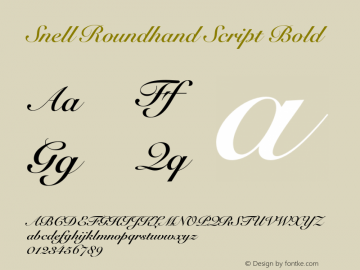 Snell Roundhand Script Bold 001.000 Font Sample