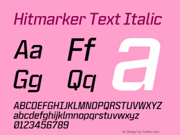 Hitmarker Text Italic Version 1.000图片样张