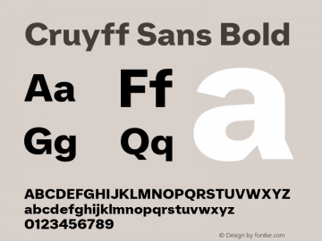 Cruyff Sans Bold Version 1.000图片样张