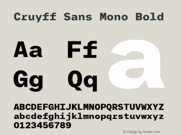 Cruyff Sans Mono Bold Version 1.000图片样张