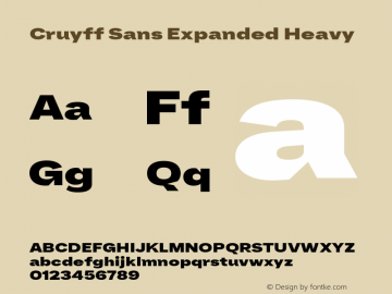 Cruyff Sans Expanded Heavy Version 1.000图片样张