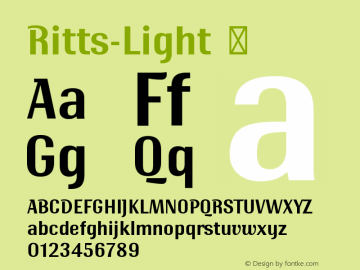 ☞Ritts-Light Version 1.001;com.myfonts.easy.eurotypo.ritts.light.wfkit2.version.4hqQ图片样张