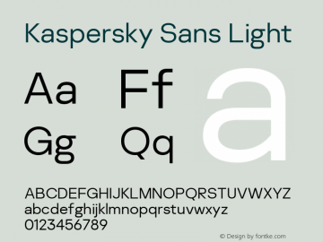Kaspersky Sans Light Version 2.002图片样张
