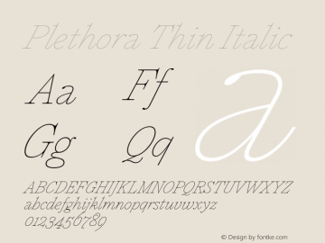 Plethora-ThinItalic Version 1.00图片样张