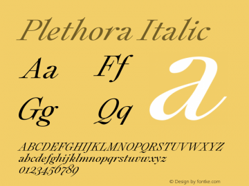 Plethora-Italic Version 1.00图片样张