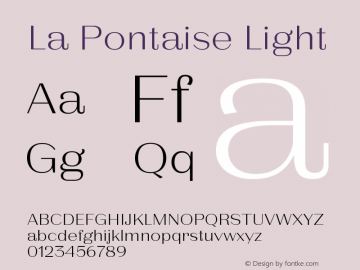 LaPontaise-Light Version 2.000;Glyphs 3.2 (3180)图片样张