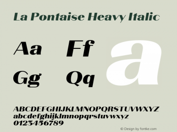 LaPontaise-HeavyItalic Version 2.000;Glyphs 3.2 (3180)图片样张