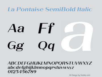 LaPontaise-SemiBoldItalic Version 2.000;Glyphs 3.2 (3180)图片样张