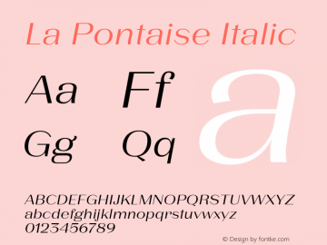 LaPontaise-RegularItalic Version 2.000;Glyphs 3.2 (3180)图片样张