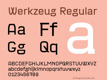 Werkzeug-Regular Version 1.000;Glyphs 3.1.2 (3151)图片样张