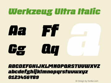 Werkzeug-UltraItalic Version 1.000;Glyphs 3.1.2 (3151)图片样张