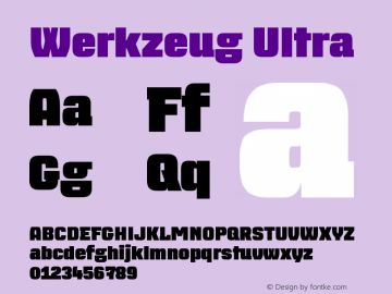 Werkzeug-Ultra Version 1.000;Glyphs 3.1.2 (3151)图片样张